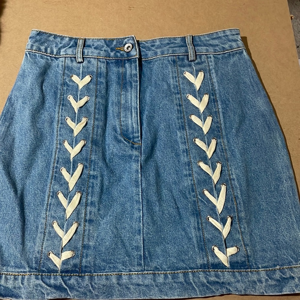 Endless Rose Jean Lace Up Skirt